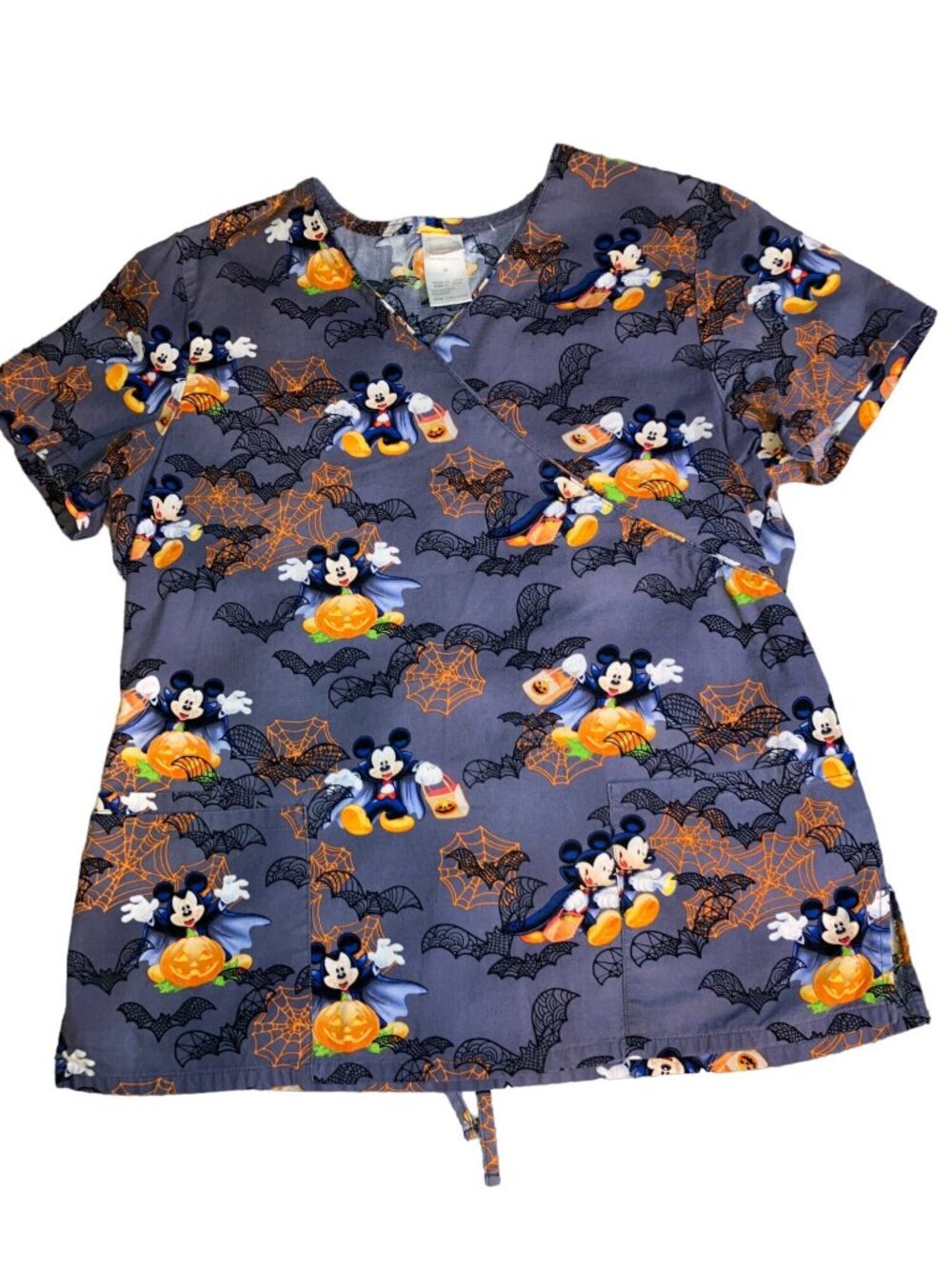 Women Nurse Hospital Scrubs Halloween Mickey Mouse Disney Office Top Size M